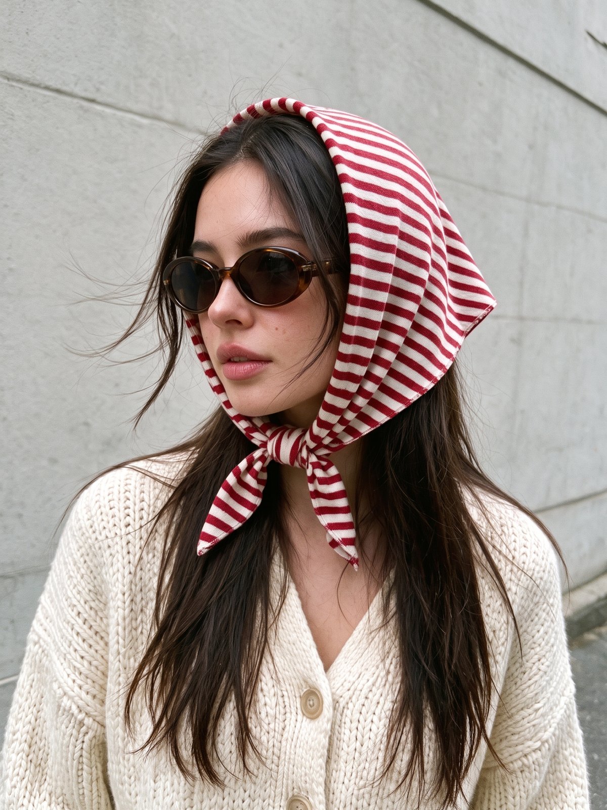 Striped Knit Kerchief — image 3